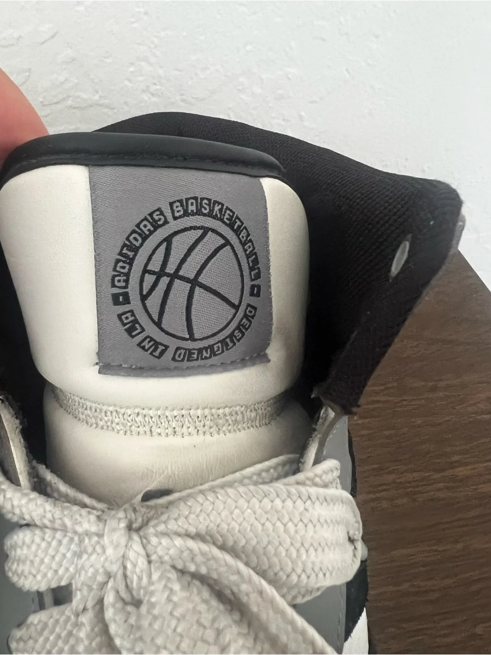 adidas Gray Black White High-Top Athletic Shoes